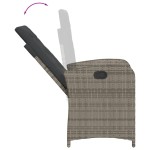 vidaXL Set mobilier grădină cu perne, 9 piese, gri, poliratan vidaXL Set mobilier grădină cu perne, 9 piese, gri, poliratan