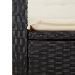 vidaXL Set mobilier de grădină cu perne, 9 piese, negru, poliratan vidaXL Set mobilier de grădină cu perne, 9 piese, negru, poliratan
