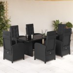 vidaXL Set mobilier de grădină cu perne, 7 piese, negru, poliratan vidaXL Set mobilier de grădină cu perne, 7 piese, negru, poliratan