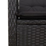 vidaXL Set mobilier de grădină cu perne, 9 piese, negru, poliratan vidaXL Set mobilier de grădină cu perne, 9 piese, negru, poliratan