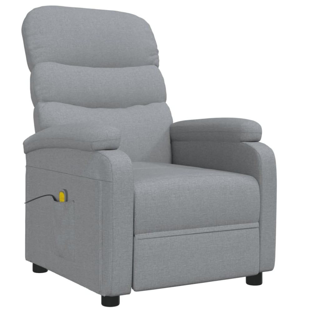 vidaXL Fotoliu de masaj, gri deschis, material textil