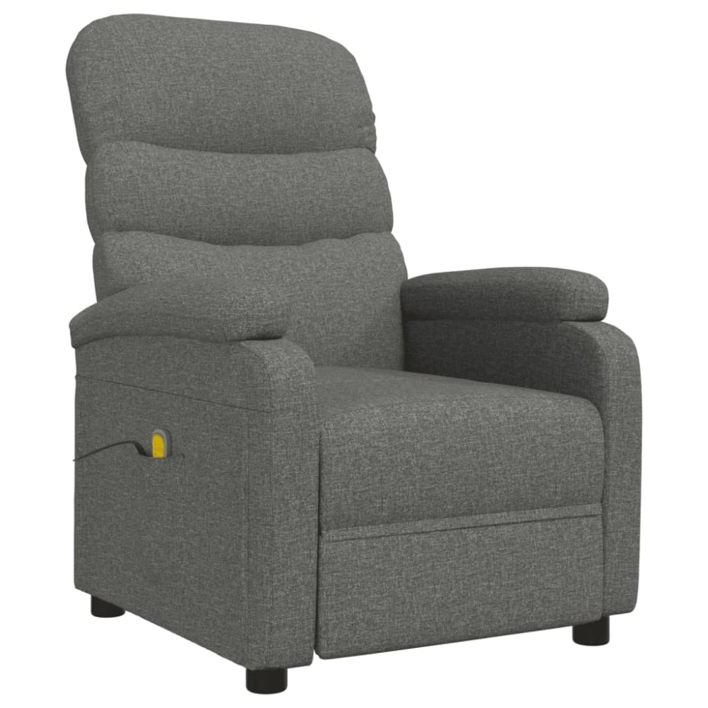 vidaXL Fotoliu de masaj, gri închis, material textil