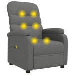 vidaXL Fotoliu de masaj, gri închis, material textil vidaXL Fotoliu de masaj, gri închis, material textil