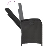 vidaXL Set mobilier de grădină cu perne, 9 piese, negru, poliratan