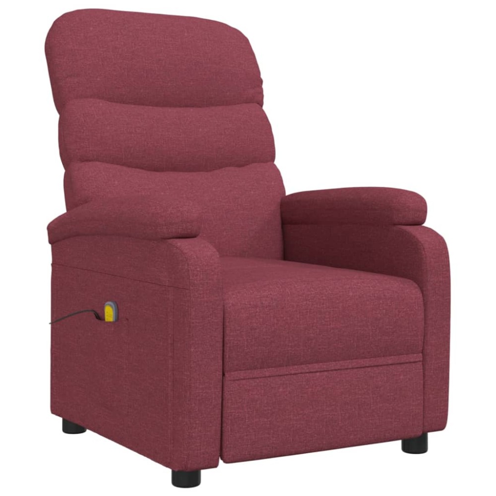 vidaXL Fotoliu de masaj, roșu vin, material textil