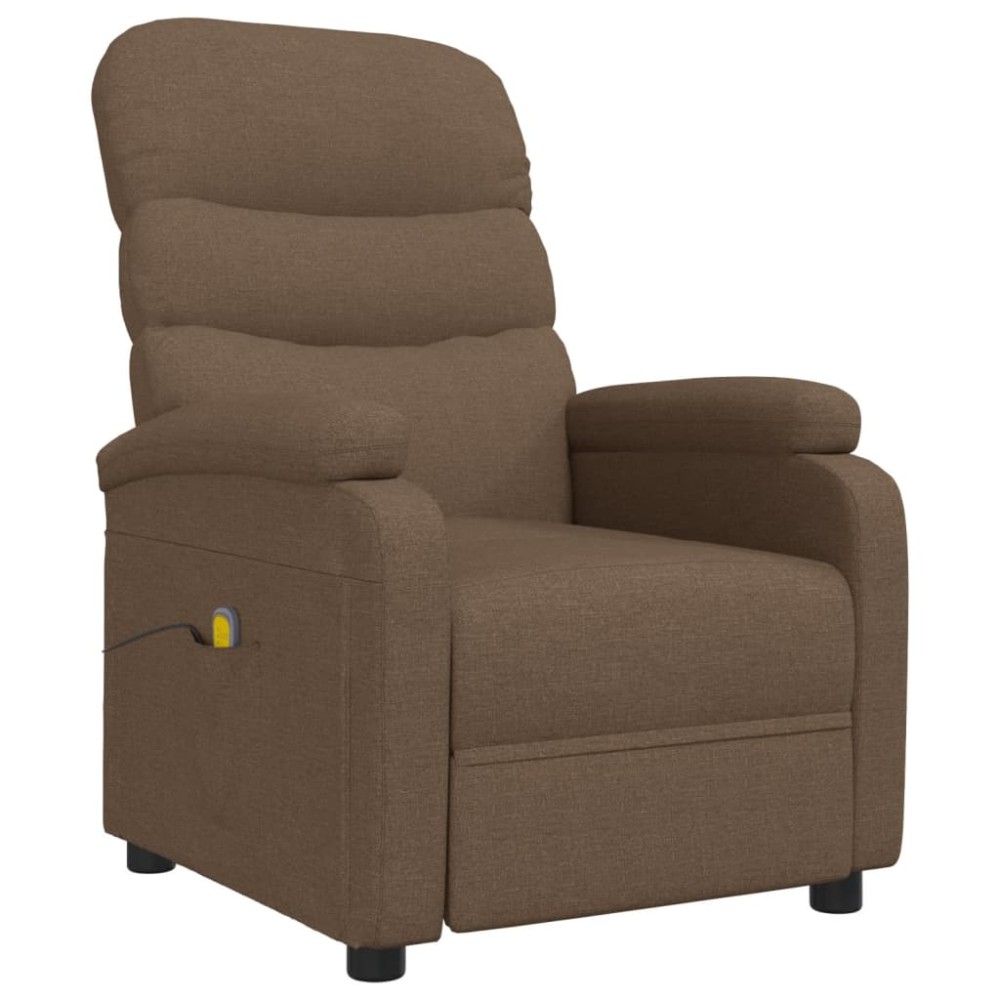 vidaXL Fotoliu de masaj, maro, material textil