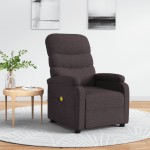 vidaXL Fotoliu de masaj, maro închis, material textil vidaXL Fotoliu de masaj, maro închis, material textil