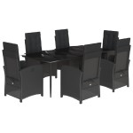 vidaXL Set mobilier de grădină cu perne, 7 piese, negru, poliratan vidaXL Set mobilier de grădină cu perne, 7 piese, negru, poliratan