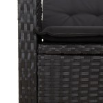 vidaXL Set mobilier de grădină cu perne, 9 piese, negru, poliratan vidaXL Set mobilier de grădină cu perne, 9 piese, negru, poliratan