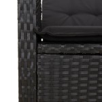 vidaXL Set mobilier de grădină cu perne, 9 piese, negru, poliratan