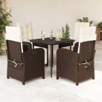 vidaXL Set mobilier de grădină, 5 piese, cu perne, maro, poliratan vidaXL Set mobilier de grădină, 5 piese, cu perne, maro, poliratan