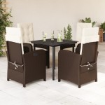 vidaXL Set mobilier de grădină, 5 piese, cu perne, maro, poliratan vidaXL Set mobilier de grădină, 5 piese, cu perne, maro, poliratan