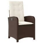 vidaXL Set mobilier de grădină, 5 piese, cu perne, maro, poliratan
