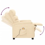 vidaXL Fotoliu de masaj, crem, material textil