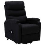 vidaXL Fotoliu cu ridicare, negru, material textil vidaXL Fotoliu cu ridicare, negru, material textil