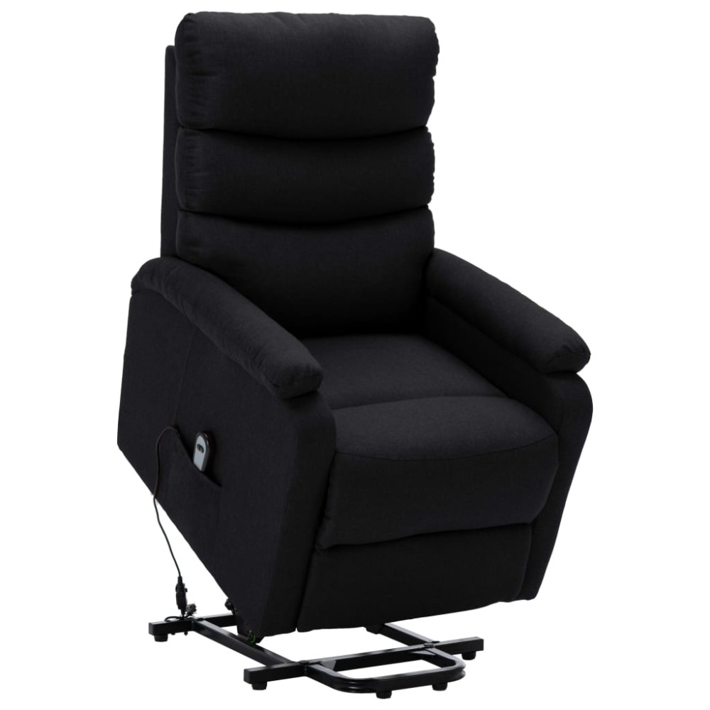 vidaXL Fotoliu cu ridicare, negru, material textil
