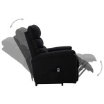 vidaXL Fotoliu cu ridicare, negru, material textil vidaXL Fotoliu cu ridicare, negru, material textil