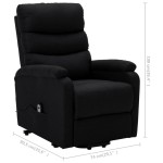 vidaXL Fotoliu cu ridicare, negru, material textil vidaXL Fotoliu cu ridicare, negru, material textil