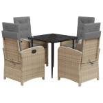 vidaXL Set mobilier pentru grădină, 5 piese, cu perne, bej, poliratan vidaXL Set mobilier pentru grădină, 5 piese, cu perne, bej, poliratan
