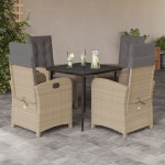 vidaXL Set mobilier pentru grădină, 5 piese, cu perne, bej, poliratan vidaXL Set mobilier pentru grădină, 5 piese, cu perne, bej, poliratan