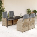 vidaXL Set mobilier pentru grădină, 5 piese, cu perne, bej, poliratan vidaXL Set mobilier pentru grădină, 5 piese, cu perne, bej, poliratan