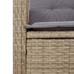 vidaXL Set mobilier pentru grădină, 7 piese, cu perne, bej, poliratan