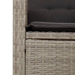 vidaXL Set mobilier grădină cu perne, 9 piese, gri deschis, poliratan