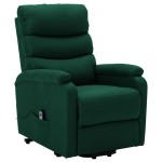 vidaXL Fotoliu cu ridicare, verde închis, material textil vidaXL Fotoliu cu ridicare, verde închis, material textil