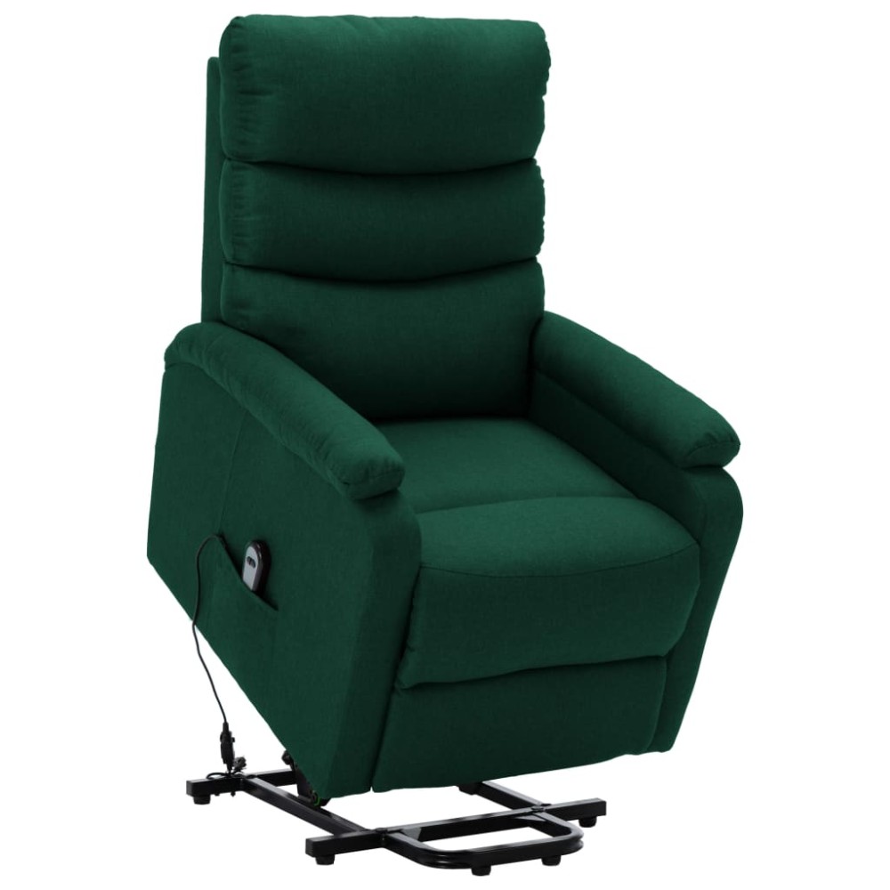 vidaXL Fotoliu cu ridicare, verde închis, material textil