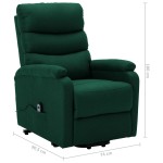 vidaXL Fotoliu cu ridicare, verde închis, material textil vidaXL Fotoliu cu ridicare, verde închis, material textil