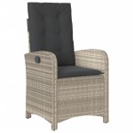 vidaXL Set mobilier grădină cu perne, 9 piese, gri deschis, poliratan