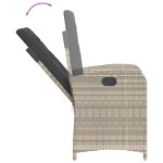 vidaXL Set mobilier grădină cu perne, 9 piese, gri deschis, poliratan