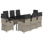 vidaXL Set mobilier grădină cu perne, 9 piese, gri deschis, poliratan vidaXL Set mobilier grădină cu perne, 9 piese, gri deschis, poliratan