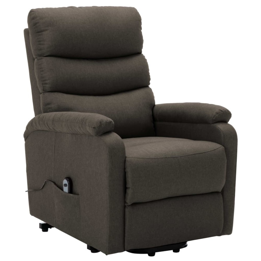 vidaXL Fotoliu cu ridicare, gri taupe, material textil
