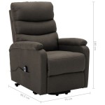 vidaXL Fotoliu cu ridicare, gri taupe, material textil vidaXL Fotoliu cu ridicare, gri taupe, material textil