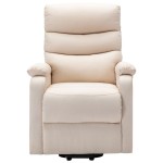 vidaXL Fotoliu cu ridicare, crem, material textil