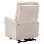 vidaXL Fotoliu cu ridicare, crem, material textil