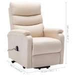 vidaXL Fotoliu cu ridicare, crem, material textil