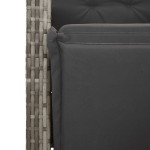 vidaXL Set bistro de grădină cu perne, 3 piese, gri, poliratan vidaXL Set bistro de grădină cu perne, 3 piese, gri, poliratan