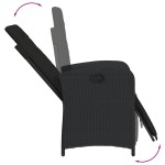 vidaXL Set bistro cu perne, 3 piese, negru, poliratan