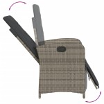 vidaXL Set bistro de grădină cu perne, 3 piese, gri, poliratan vidaXL Set bistro de grădină cu perne, 3 piese, gri, poliratan