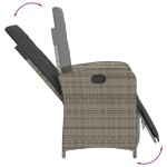 vidaXL Set mobilier grădină cu perne, 9 piese, gri, poliratan