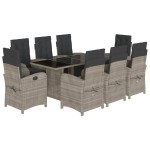 vidaXL Set mobilier grădină cu perne, 9 piese, gri deschis, poliratan vidaXL Set mobilier grădină cu perne, 9 piese, gri deschis, poliratan