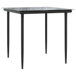 vidaXL Set bistro cu perne, 3 piese, negru, poliratan