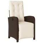 vidaXL Set bistro cu perne, 3 piese, maro, poliratan vidaXL Set bistro cu perne, 3 piese, maro, poliratan