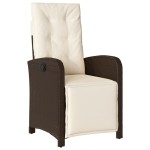 vidaXL Set mobilier de grădină cu perne, 9 piese, maro, poliratan