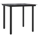 vidaXL Set bistro cu perne, 3 piese, maro, poliratan