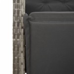 vidaXL Set bistro de grădină cu perne, 3 piese, gri, poliratan vidaXL Set bistro de grădină cu perne, 3 piese, gri, poliratan