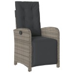 vidaXL Set bistro de grădină cu perne, 3 piese, gri, poliratan vidaXL Set bistro de grădină cu perne, 3 piese, gri, poliratan