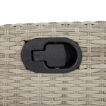 vidaXL Set bistro cu perne, 3 piese, gri deschis, poliratan